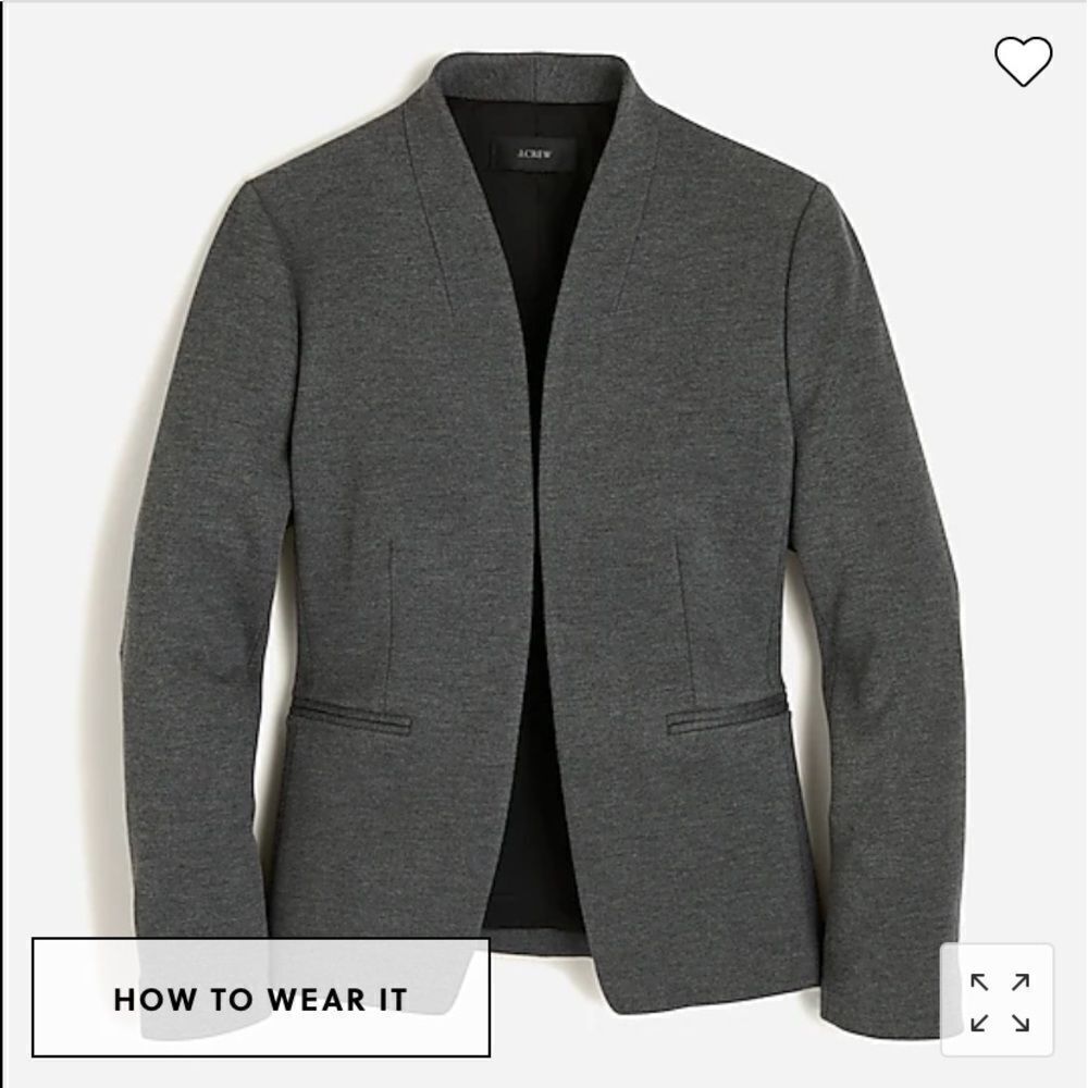 J. Crew Women's Charcoal Gray Open-Front Blazer